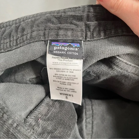 Patagonia Organic Cotton Corduroy Skirt Rockwall Dark Gray Women’s Size 8 - Picture 3 of 5